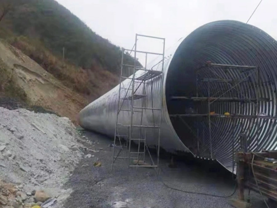 Assembled corrugated metal pipe