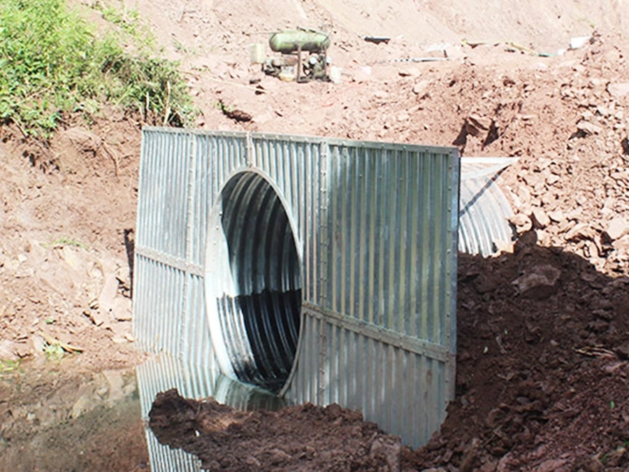 Corrugated Steel Pipe with culvert half was successfully completed in Shandong province.