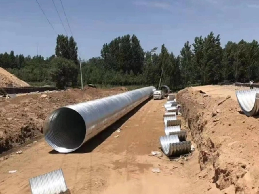 Metal corrugated culvert